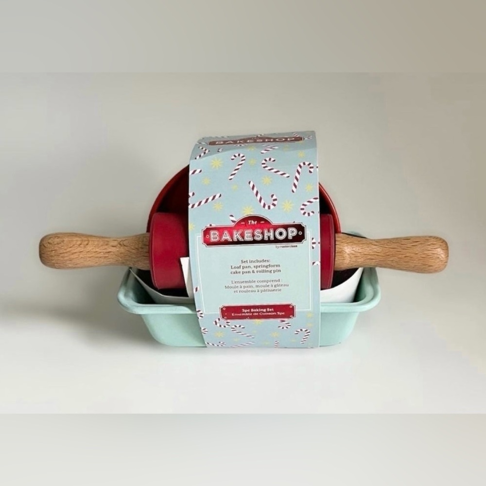 MasterClass Bakeshop 3pc Mini Baking Set Loaf Pan Cake Pan Rolling Pin